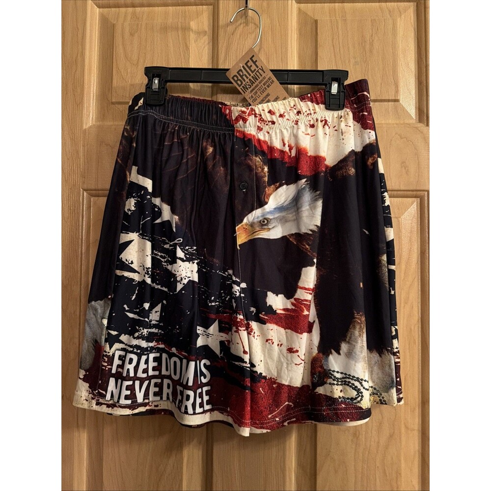 Men's Eagle Flag Satin Boxer Short Size Med. New W/tags.  Nice Fathers Day Gift!